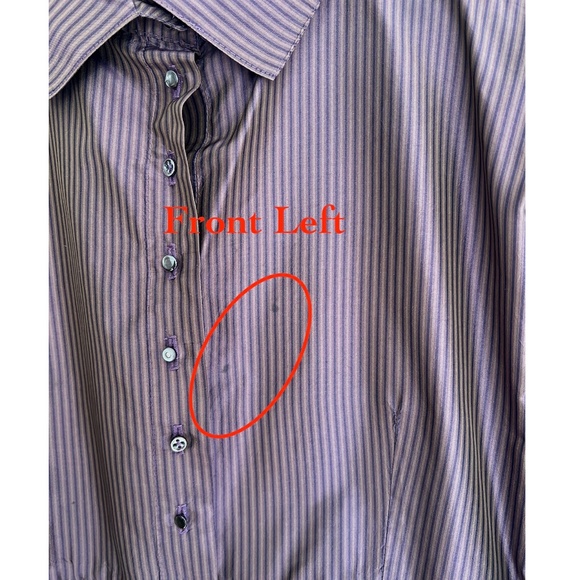 KRISTA LARSON  Silk Button Shirt w/ Pin Tucks & Interior Waist Tie -'AS IS' -O/S - Picture 12 of 15